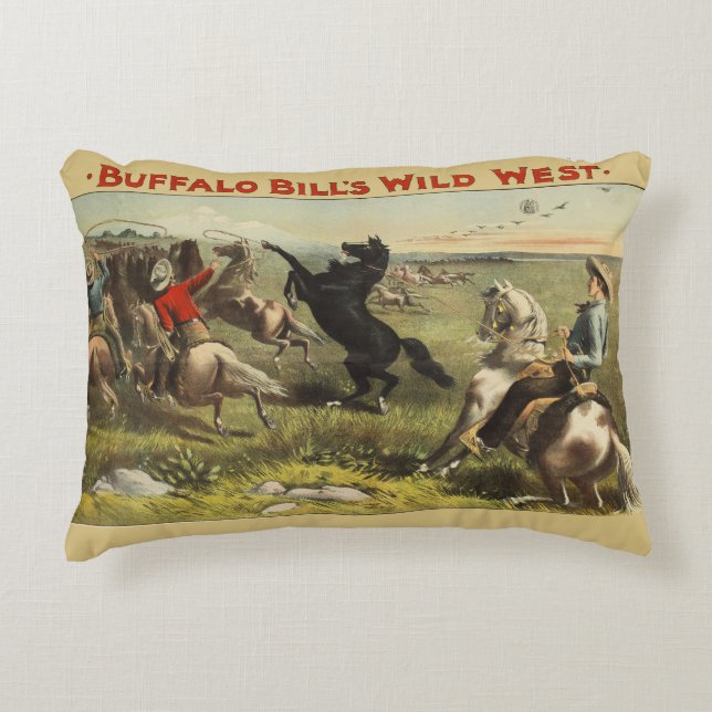 Buffalo Bill's Wild West Horses Decorative Cushion (Front)