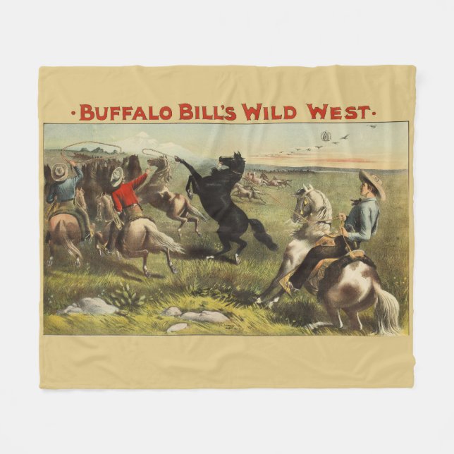 Buffalo Bill's Wild West Horses Fleece Blanket (Front (Horizontal))