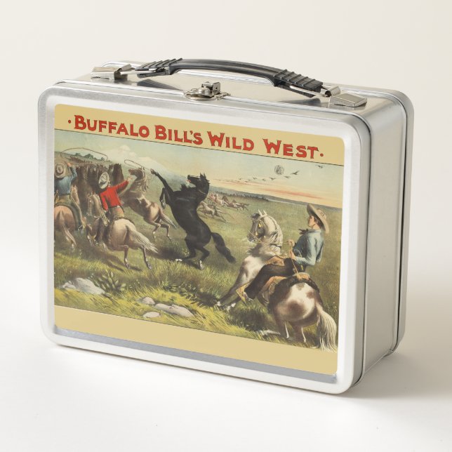 Buffalo Bill's Wild West Horses Metal Lunch Box (Front)
