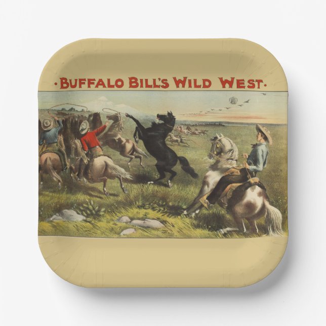 Buffalo Bill's Wild West Horses Paper Plate (Front)