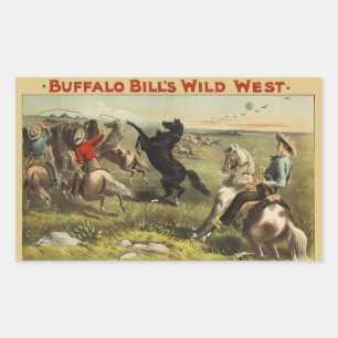 Buffalo Bill's Wild West Horses Rectangular Sticker