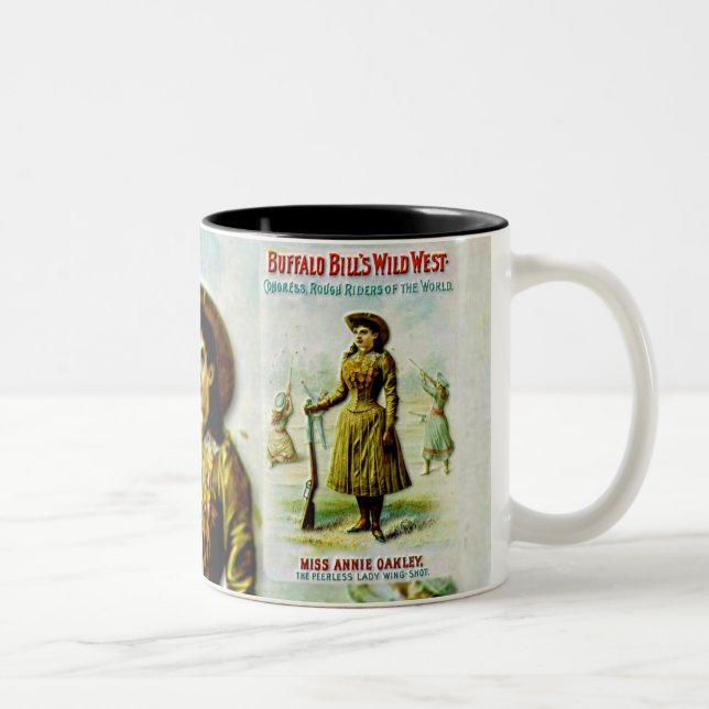 Buffalo Bill's Wild West Poster Annie Oakley Two-Tone Coffee Mug (Right)