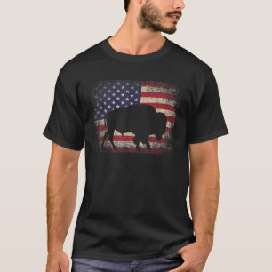 Buffalo Bison 4th of July Gift American Flag USA A T-Shirt