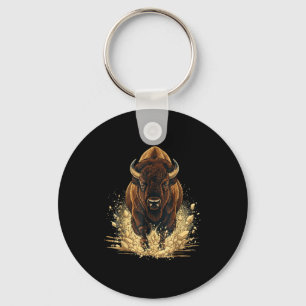 Buffalo bison american love bison for mom dad kids key ring