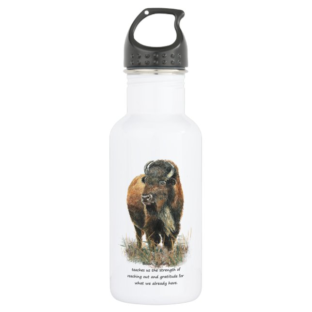 Buffalo Bison Animal Totem Spirit Guide 532 Ml Water Bottle (Front)