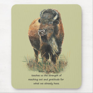 Buffalo Bison Animal Totem Spirit Guide Mouse Mat
