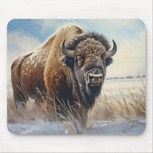 Buffalo Bison Animal Wildlife Wilderness Colourful Mouse Mat