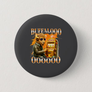 Buffalo Bison Casino Slot Machine Funny Gambling B 6 Cm Round Badge