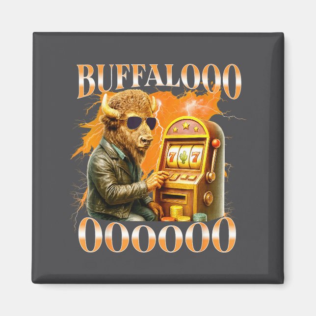 Buffalo Bison Casino Slot Machine Funny Gambling B Magnet (Front)