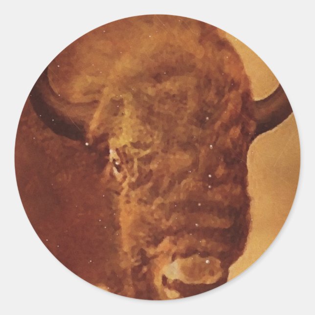 Buffalo / Bison Classic Round Sticker (Front)