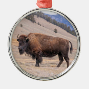 Buffalo Bison Oranment Metal Tree Decoration