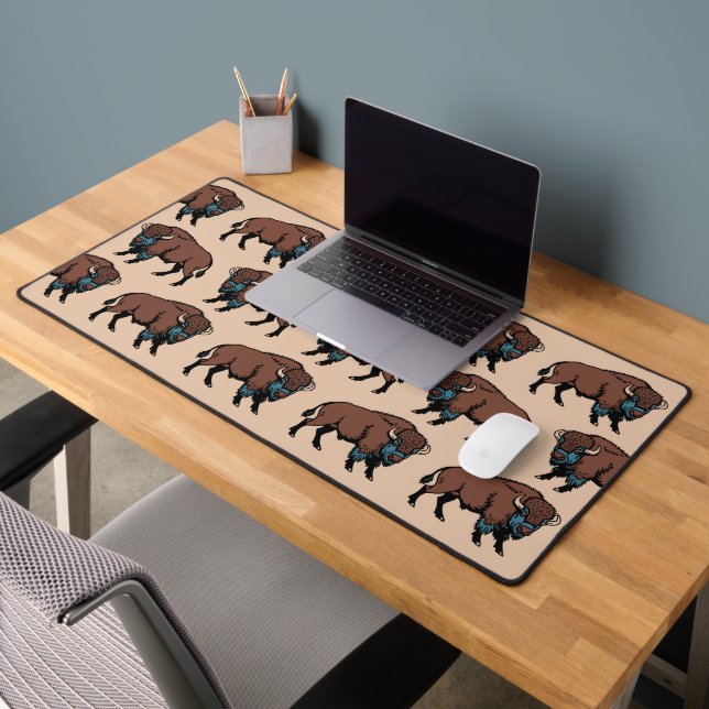 Buffalo Bison Pattern Desk Mat (Office 2)
