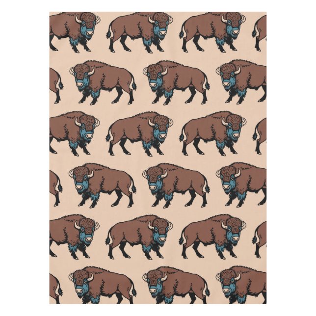 Buffalo Bison Pattern Tablecloth (Front)