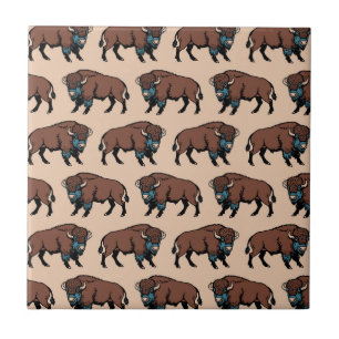 Buffalo Bison Pattern Tile
