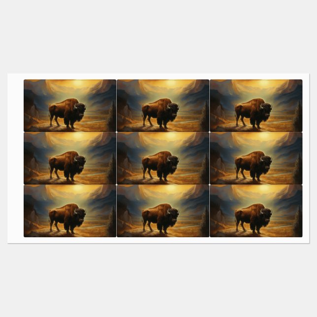Buffalo Bison Sunset Silhouette  (Sheet)