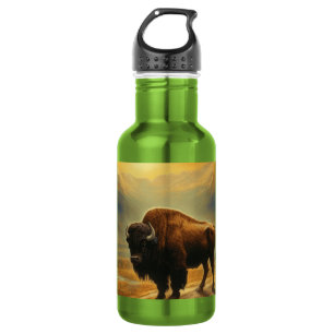 Buffalo Bison Sunset Silhouette 532 Ml Water Bottle