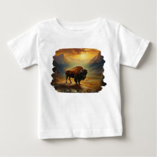 Buffalo Bison Sunset Silhouette Baby T-Shirt