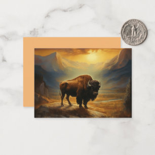 Buffalo Bison Sunset Silhouette Card