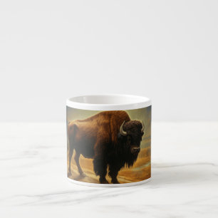 Buffalo Bison Sunset Silhouette  Espresso Cup