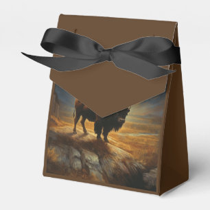 Buffalo Bison Sunset Silhouette Favour Box