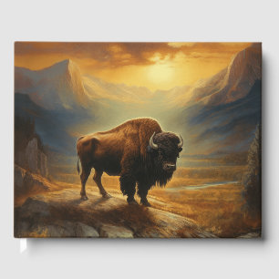 Buffalo Bison Sunset Silhouette  Guest Book