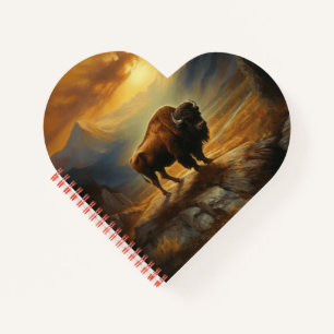 Buffalo Bison Sunset Silhouette Notebook