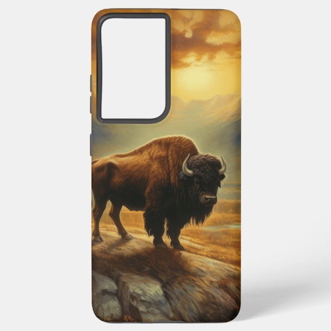Buffalo Bison Sunset Silhouette  Samsung Galaxy S21 Ultra Case (Back)