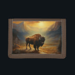 Buffalo Bison Sunset Silhouette Trifold Wallet<br><div class="desc">Capture the untamed beauty of the American West with our breathtaking Sunset Buffalo Bison Silhouette Art Print. Set against a backdrop of a radiant, amber-hued sunset, a majestic buffalo bison stands proudly on the horizon, its formidable presence magnified by the golden light. This stunning artwork celebrates the spirit of the...</div>