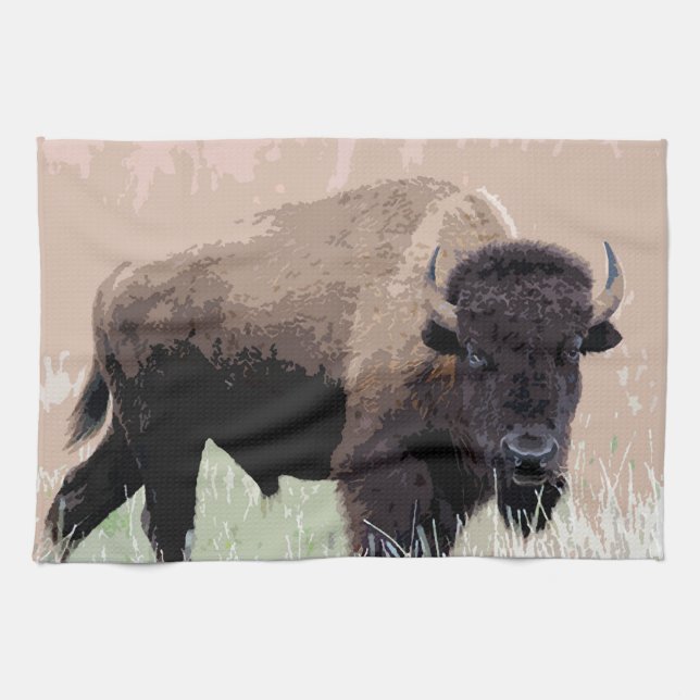 Buffalo / Bison Tea Towel (Horizontal)
