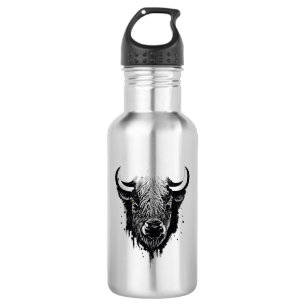 Buffalo Bison Wild Animal Nature Illustration Art  532 Ml Water Bottle