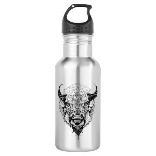 Buffalo Bison Wild Animal Nature Illustration Art 532 Ml Water Bottle