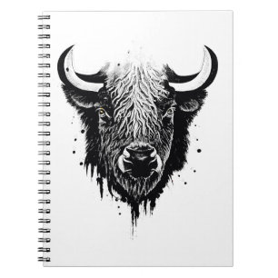 Buffalo Bison Wild Animal Nature Illustration Art Notebook