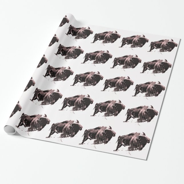 Buffalo Bison Wrapping Paper (Unrolled)
