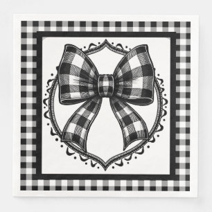 Buffalo Black Plaid Country Bow Napkin