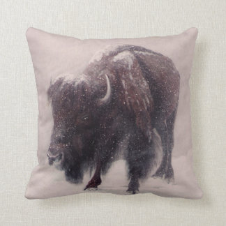 Buffalo Blizzard   painting Cushion