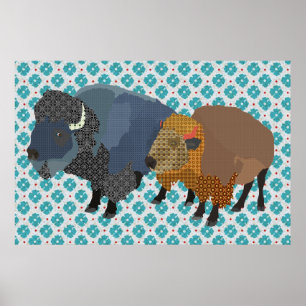 Buffalo Blue Art Poster