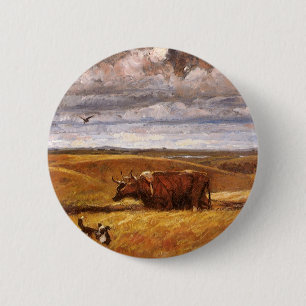 Buffalo Bones Ploughed Under by Harvey Thomas Dunn 6 Cm Round Badge