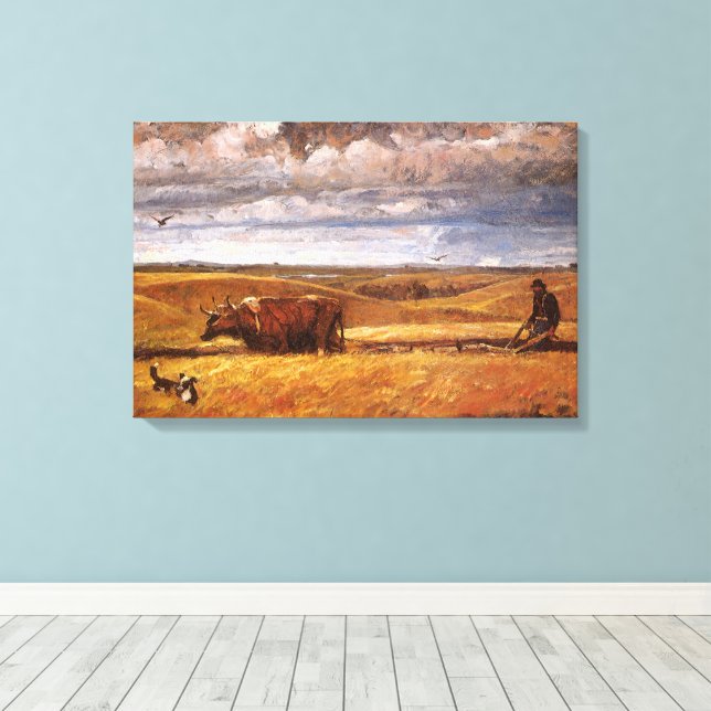 Buffalo Bones Ploughed Under by Harvey Thomas Dunn Canvas Print (Insitu(Wood Floor))