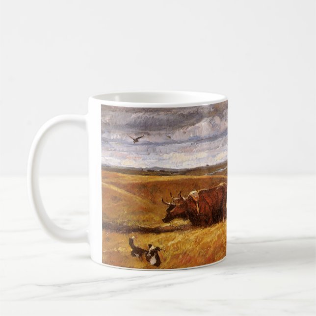 Buffalo Bones Ploughed Under by Harvey Thomas Dunn Coffee Mug (Left)