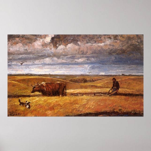 Buffalo Bones Ploughed Under by Harvey Thomas Dunn Poster (Front)