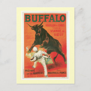 Buffalo Bouillon Cubes Vintage Food Ad Art Postcard