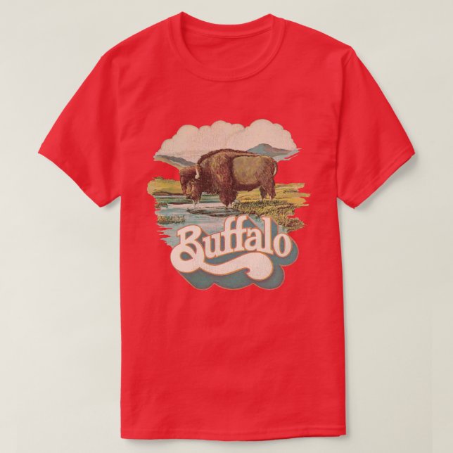 Buffalo Brewing Co Beer Retro Defunct Breweriana T-Shirt (Design Front)