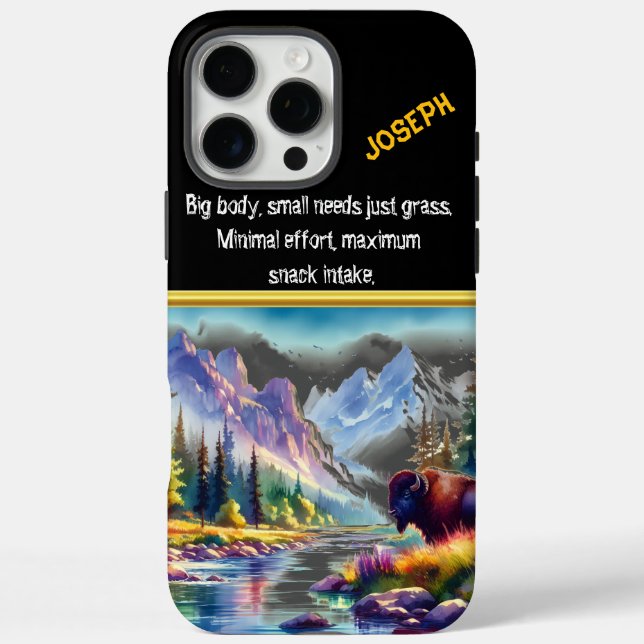 Buffalo by a Calm River in the Mountains Case-Mate iPhone Case (Back)