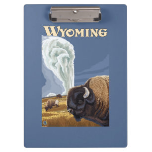 Buffalo by Old Faithful Vintage Travel Poster Clipboard
