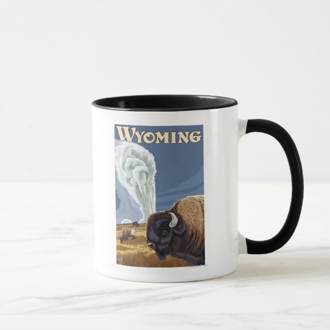 Buffalo by Old Faithful Vintage Travel Poster Mug (Right)
