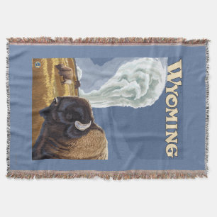 Buffalo by Old Faithful Vintage Travel Poster Throw Blanket