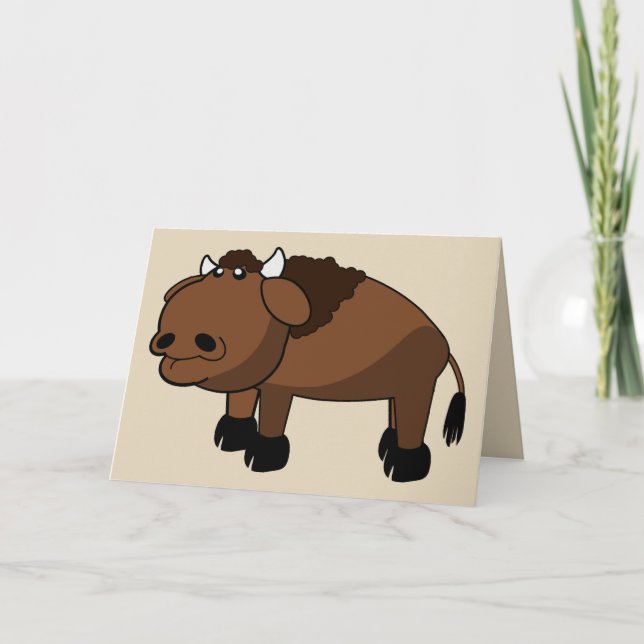buffalo cartoon greeting card (Front)