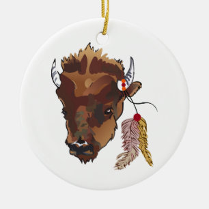 Buffalo Ceramic Tree Decoration