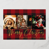 Buffalo Check 3 Photo Merry Christmas