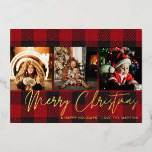 Buffalo Check 3 Photo Merry Christmas